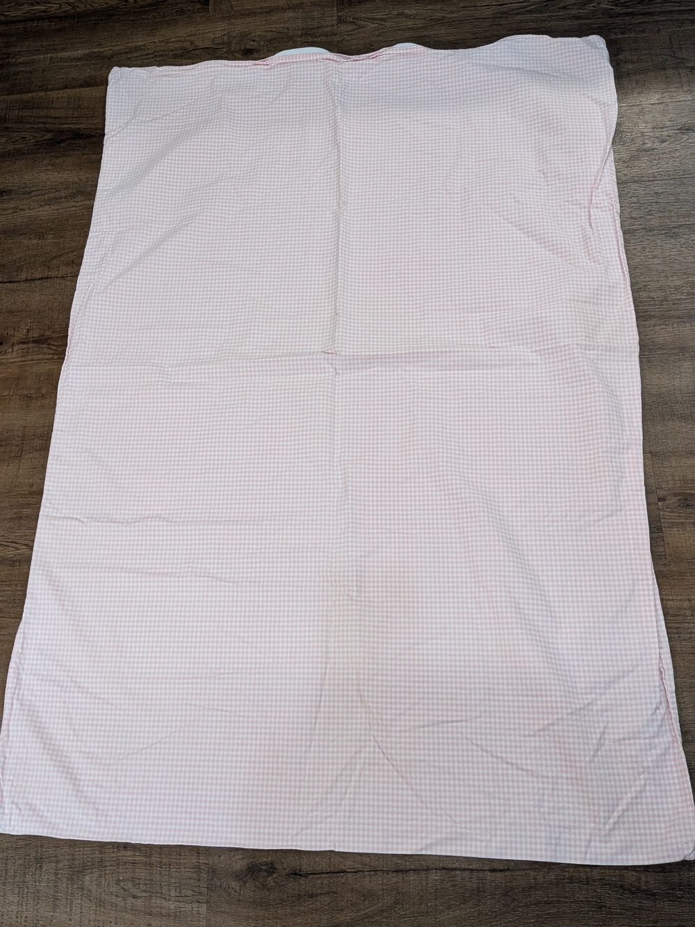 Pottery Barn Kids Pink Gingham Toddler Bed Duvet Cover, 36x50